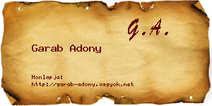 Garab Adony névjegykártya